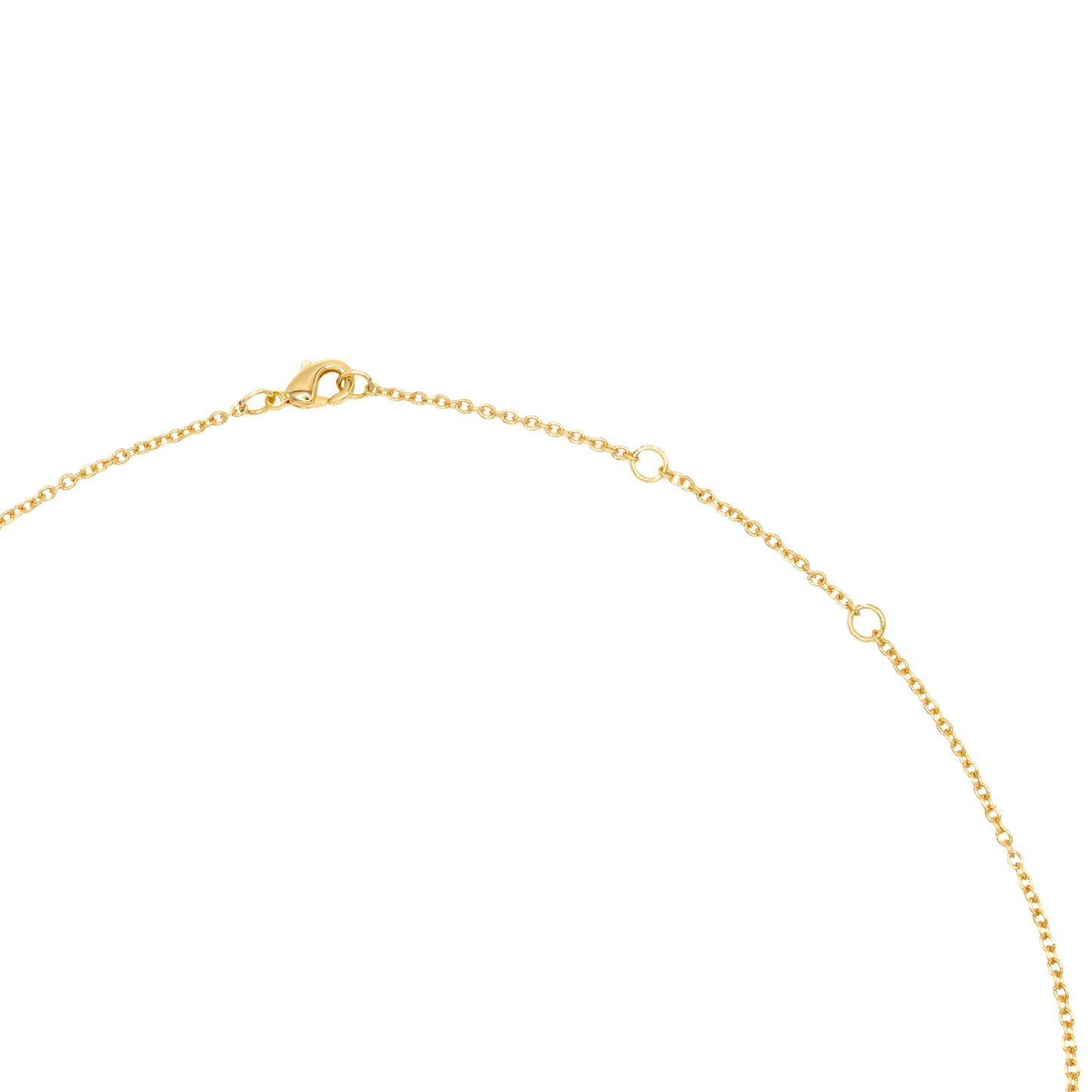 Crescent Moon Gold-Plated Necklace Back Shot – Clasp and Adjustable End Detail